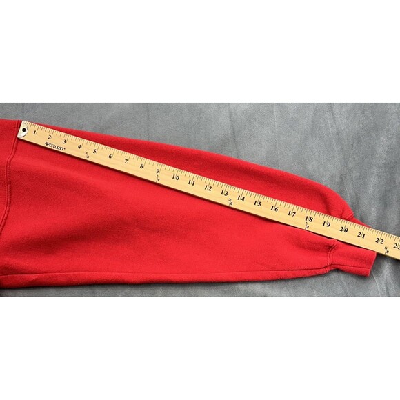 Gildan Sweatshirt Mens XL Red Ultra Blend Heavyweight Crewneck Embroidered USA - Picture 9 of 9